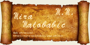 Mira Malobabić vizit kartica